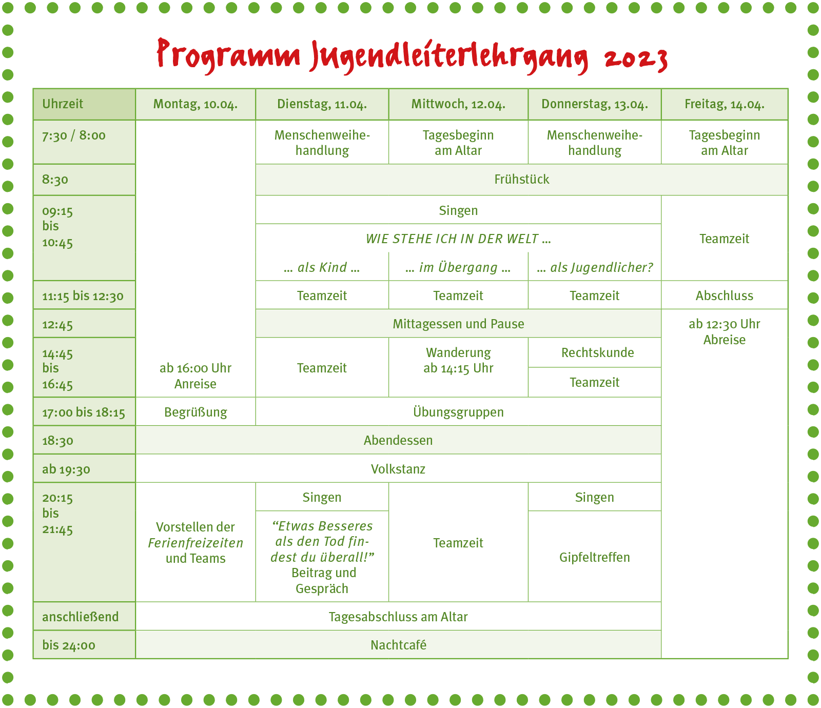 Programm 2023 Jugendleiterlehrgang